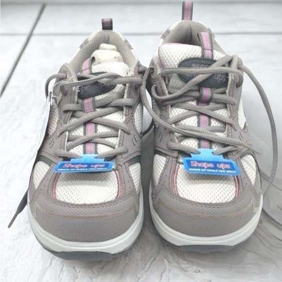 Skechers Shoes - Skechers Shape-ups Grey White Pink Sneakers Women’s Size 9